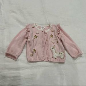 Mud pie cozy sweater - so sweet with pom pom details and sequins, size 6-9mons